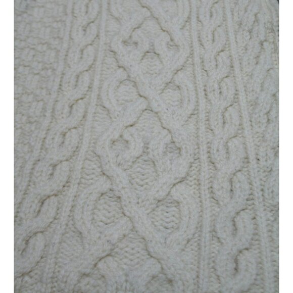 Inis Crafts Merino Wool Zip Cardigan Womens S Cream Cable Knit Ireland Heritage - Picture 4 of 7